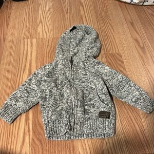 Adorable Baby Gap 12-18 months fall or winter zip up jacket with a hood. Gray